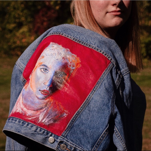 Painted Original Levi’s Denim Jacket w/ Tags - Picture 6 of 7